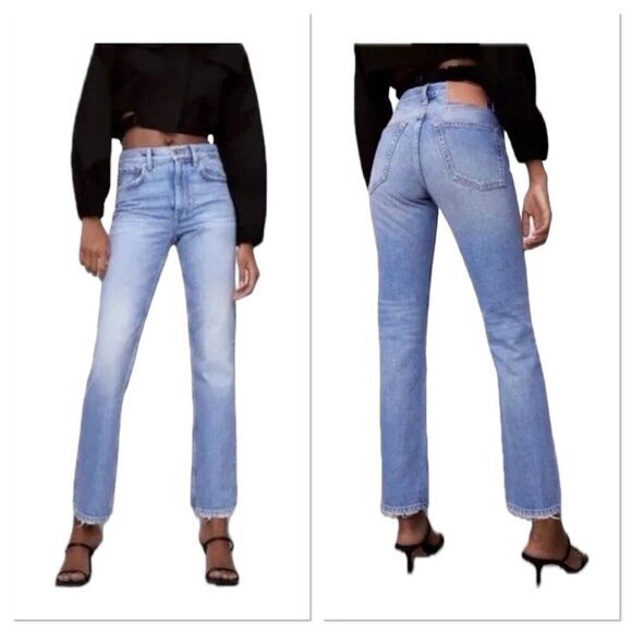 Zara  The Truth Slim Jeans Women US 2 EU 34‎ Signature Light Wash Blue Denim - Picture 1 of 11